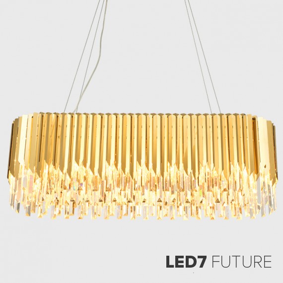 Loft Industry Modern - Facet Oval Glass Chandelier